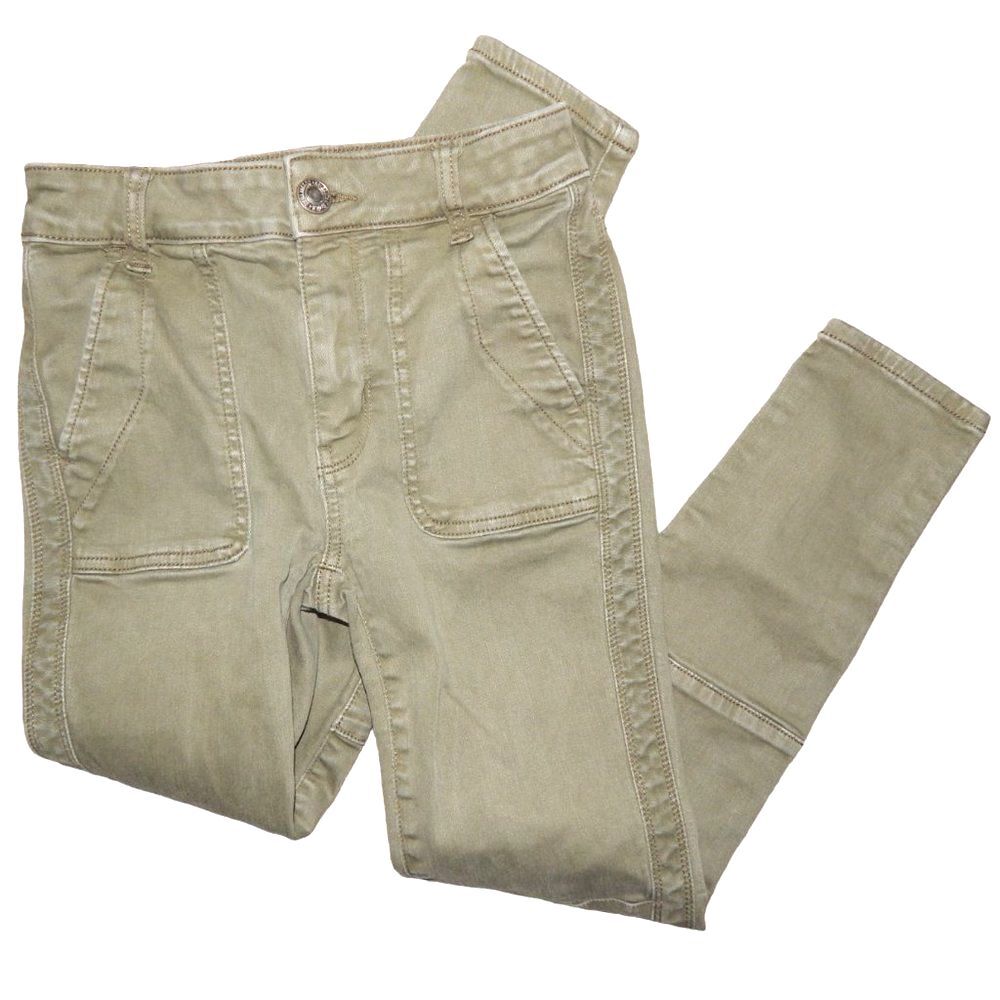 American Eagle women’s juniors 0 short olive green hi‑rise jegging crop pants